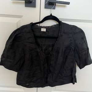 Wilfred Black Cropped Blouse